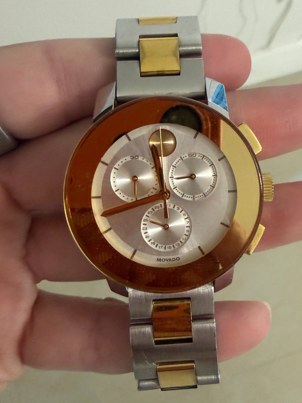 Movado Two-Tone Gold and Silver Chronograph Watch